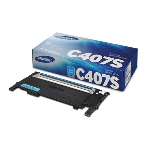 Picture of Samsung CLT-C407S Cyan Toner Cartridge (1000 Yield)
