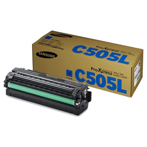 Picture of Samsung CLT-C505L High Yield Cyan Toner Cartridge (3500 Yield)