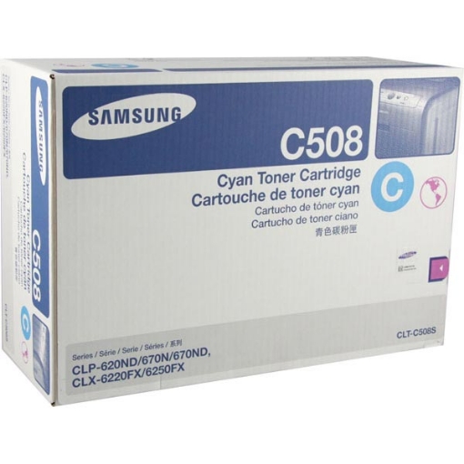 Picture of Samsung CLT-C508S Cyan Toner Cartridge (4000 Yield)