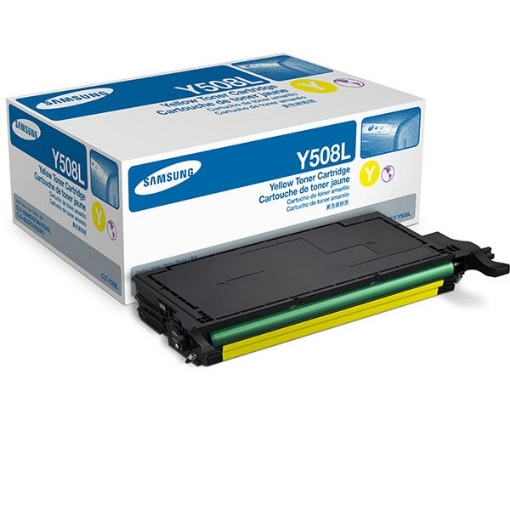 Picture of Samsung CLT-Y508L High Yield Yellow Toner Cartridge (4000 Yield)