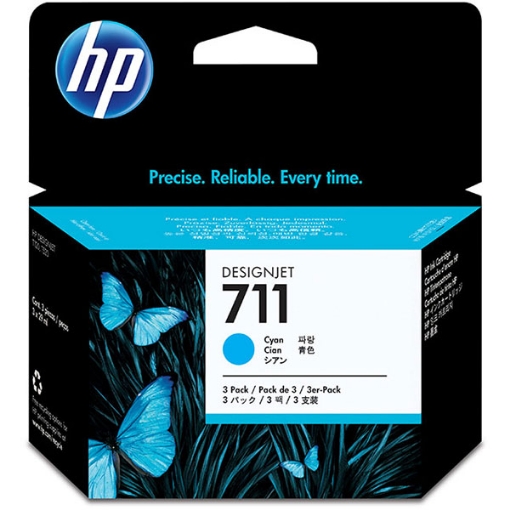 Picture of HP CZ134A (HP 711) Cyan Inkjet Cartridges (3 ea)