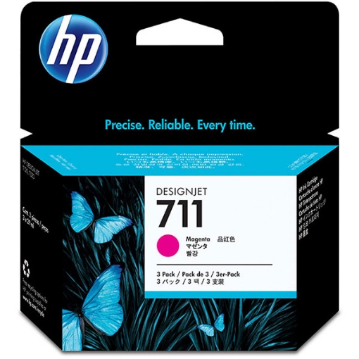 Picture of HP CZ135A (HP 711) Magenta Inkjet Cartridges (3 ea)