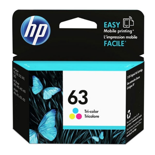 Picture of HP F6U61AN (HP 63) Tri-Color Ink Cartridge (165 Yield)