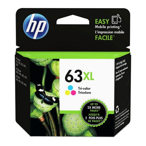 Picture of HP F6U63AN (HP 63XL C) High Yield Tri-Color Inkjet Cartridge (330 Yield)