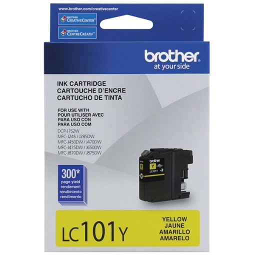 Picture of Brother LC-101Y High Yield Yellow Inkjet Cartridge (600 Yield)
