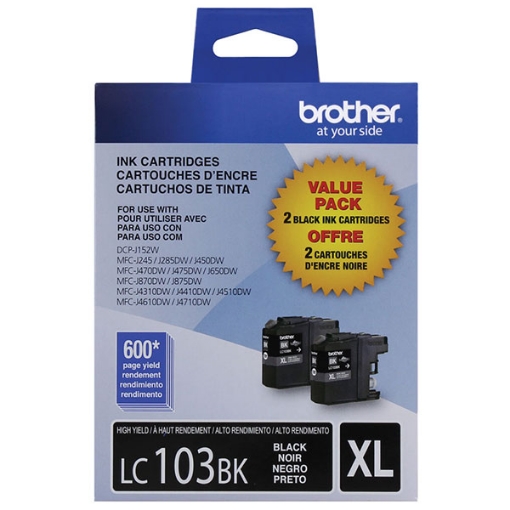 Picture of Brother LC-1032PKS High Yield Black Ink Cartridge (Dual Pack) (2 x 600)