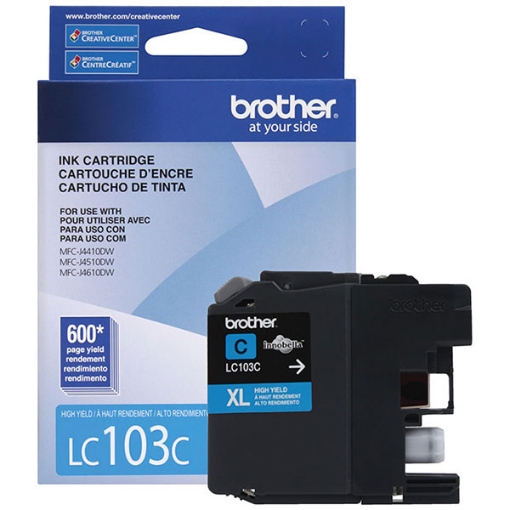 Picture of Brother LC-103C High Yield Cyan InkJet Ink (600 Yield)