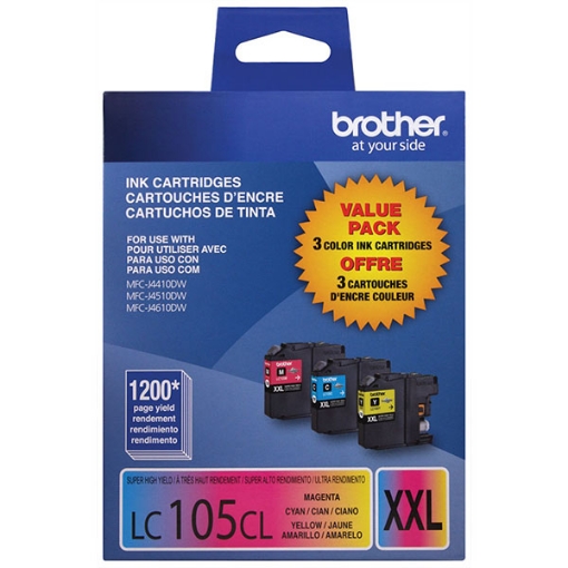 Picture of Brother LC-1053PKS Extra High Yield Cyan, Yellow, Magenta InkJet Ink (1200 Yield)
