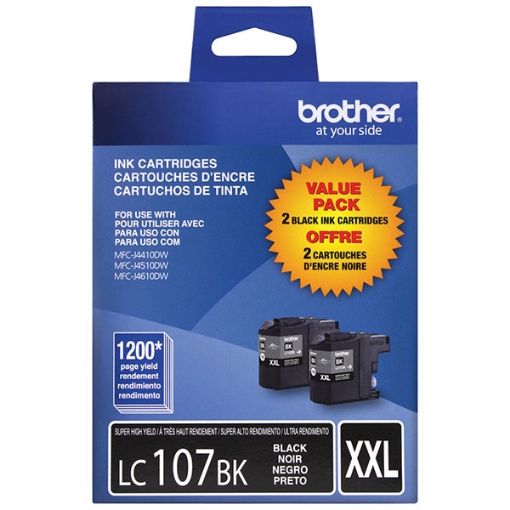Picture of Brother LC-1072PKS Super High Yield Black Ink Cartridges (Dual Pack) (2 x 1,200)