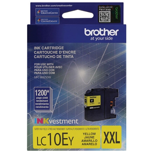 Picture of Brother LC-10EY Super High Yield Yellow Inkjet Cartridge (1200 Yield)