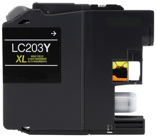 Picture of Compatible LC-203Y High Yield Yellow Inkjet Cartridge (550 Yield)