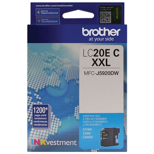 Picture of Brother LC-20EC High Yield Cyan Inkjet Cartridge (1200 Yield)