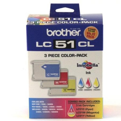 Picture of Brother LC-513 Cyan, Magenta, Yellow Inkjet Cartridge (3 pk) (400 x 3)