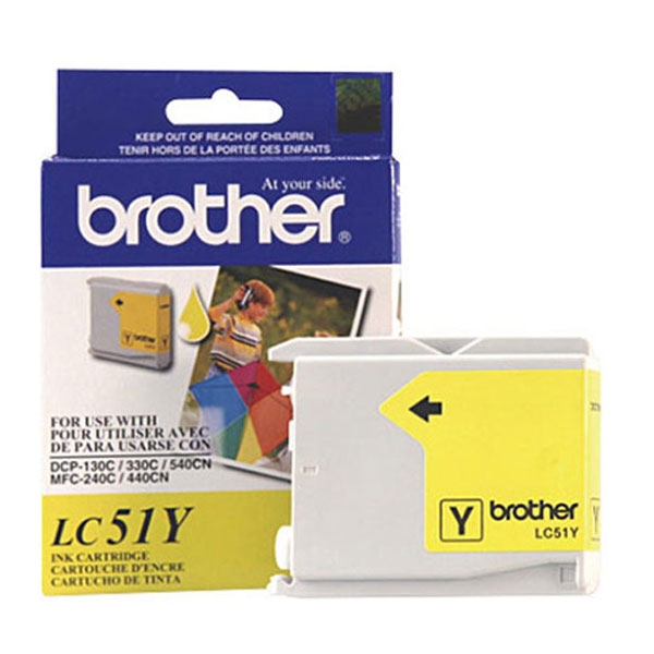 Picture of Brother LC-51Y Yellow Inkjet Cartridge (400 Yield)