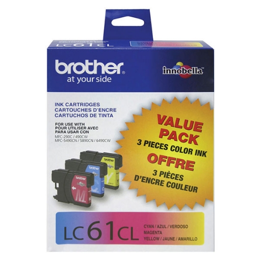 Picture of Brother LC-613PKS Cyan, Yellow, Magenta Ink Cartridge (value bundle, 3pk) (325 Yield)