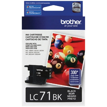 Show details for Brother LC-71BK Black Ink Cartridge (300 Yield) Picture of Brother LC-71BK Black Ink Cartridge (300 Yield)