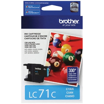 Show details for Brother LC-71C Cyan Ink Cartridge (300 Yield) Picture of Brother LC-71C Cyan Ink Cartridge (300 Yield)