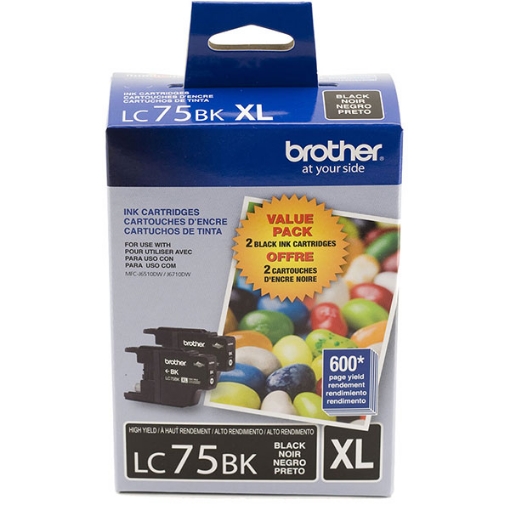 Picture of Brother LC-752PKS High Yield Black Ink Cartridge (600 x 2)