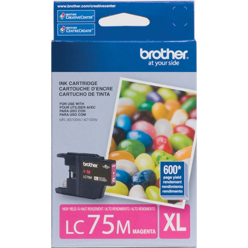 Picture of Brother LC-75M High Yield Magenta Inkjet Cartridge (600 Yield)