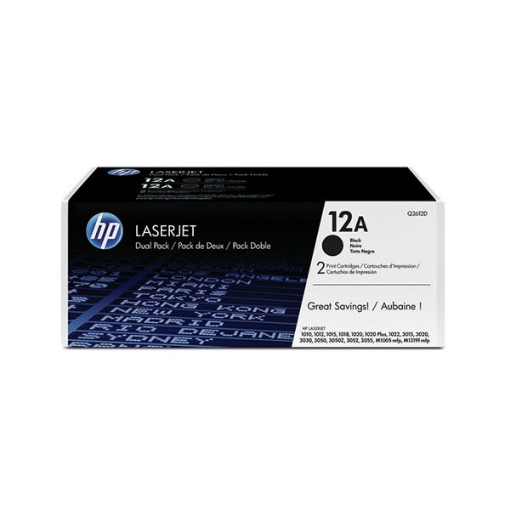 Picture of HP Q2612AD (HP 12A) Black Laser Toner Cartridges (Dual Pack) (2000 x 2)