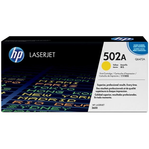 Picture of HP Q6472A (HP 502A) Yellow Toner Cartridge (4000 Yield)