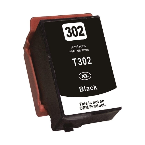 Picture of Compatible T302XL020-S (Epson 302XL) High Yield Black Ink Cartridge (550 Yield)