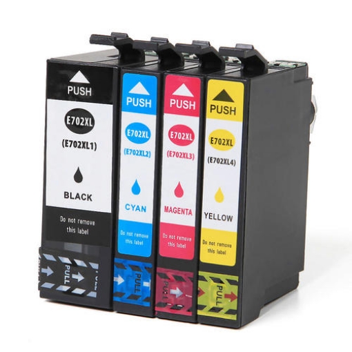 Picture of Bundled T802XL0-420-S (Epson 802XL) High Yield Black, Cyan, Magenta, Yellow Ink Cartridges