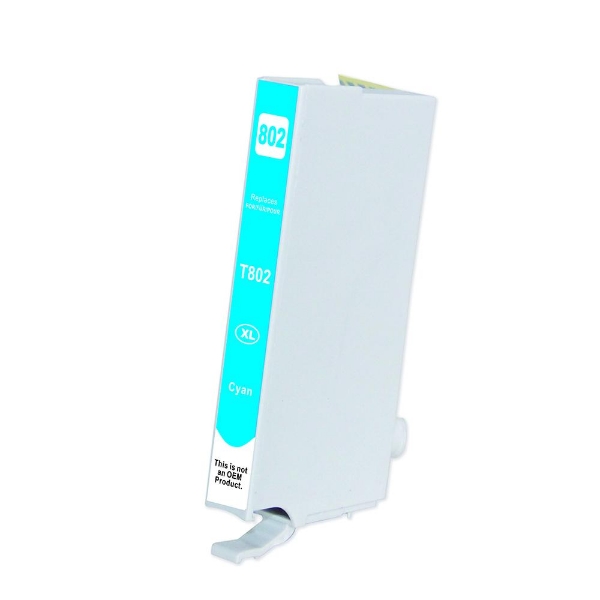 Picture of Compatible T802xl220 (Epson 802XL) Ultra High Yield Cyan Ink Cartridge (1900 Yield)