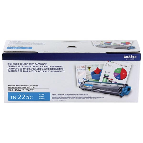 Picture of Brother TN-225C High Yield Cyan Toner Cartridge (2200 Yield)