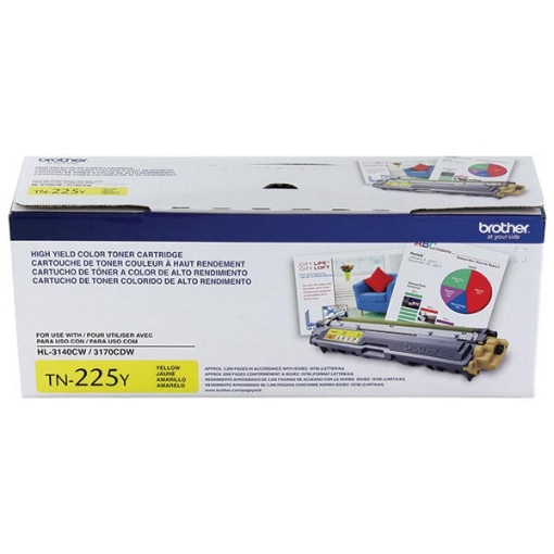 Picture of Brother TN-225Y High Yield Yellow Toner Cartridge (2200 Yield)