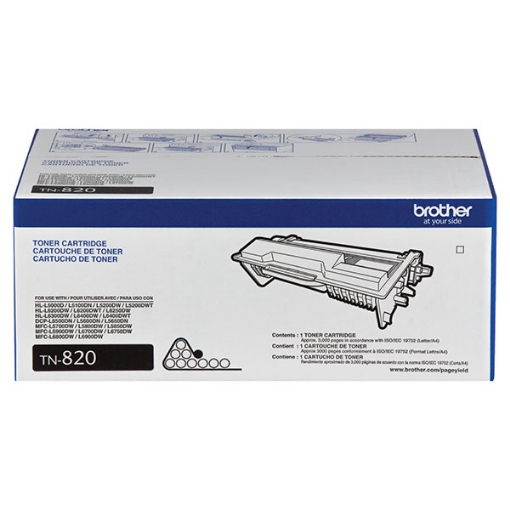 Picture of Brother TN-820 High Yield Black Toner Cartridge (8000 Yield)