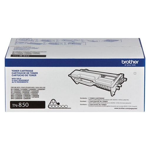 Picture of Brother TN-850 High Yield Black Toner Cartridge (8000 Yield)