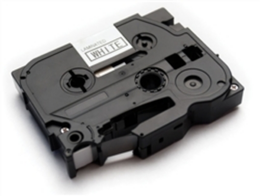 Picture of Compatible TZe-221 (TZ-221) Black Print on White Label Tape (3/8 inch x 26.25 feet)