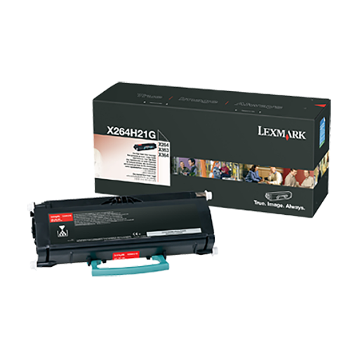 Picture of Lexmark X264H21G High Yield Black Laser Toner Cartridge (9000 Yield)