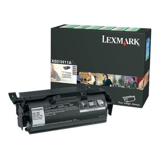 Picture of Lexmark X651H11A High Yield Black Toner Cartridge (25000 Yield)